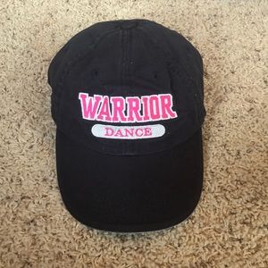 Navy cap with pink letters